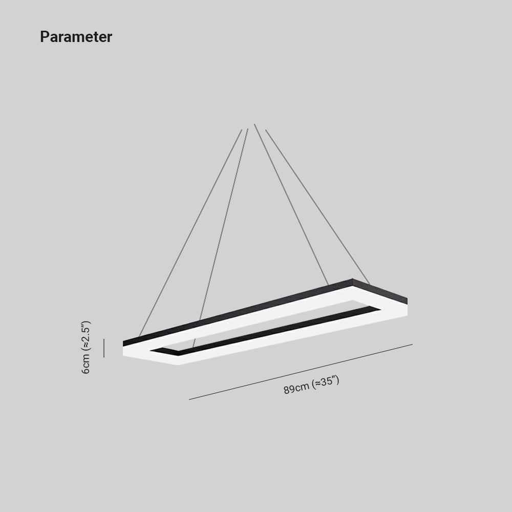 Arisha Moderna Minimalista Rectangular Lámpara Colgante Negra