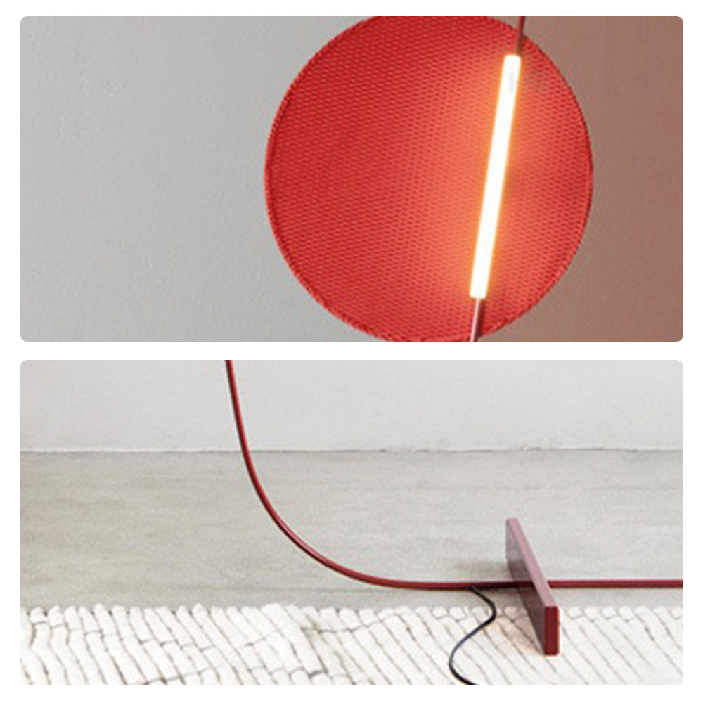 Mira Moderna Simple Metal/Fibra Lámpara de Pie Rojo