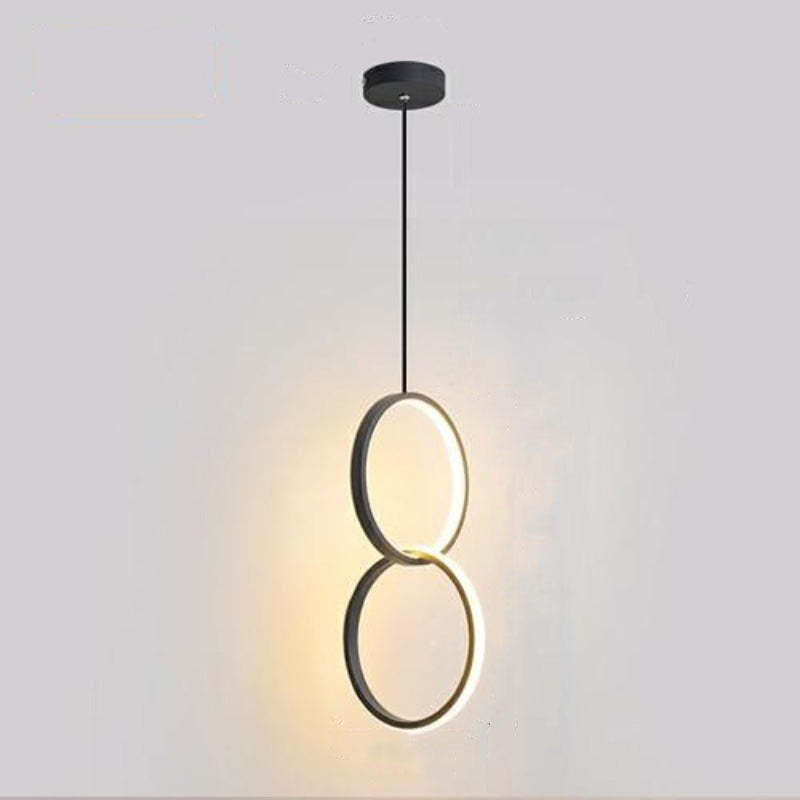Arisha Minimalista Anillo Metal/Acrílico LED Lámpara Colgante Negra