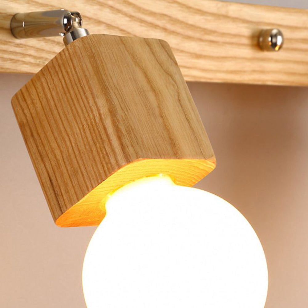 Arisha Natural Cuadrado Metal/Madera LED Aplique de Pared Madera