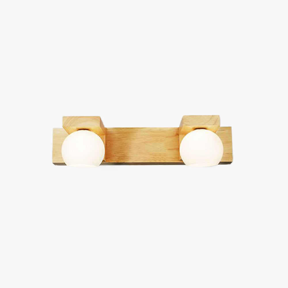 Muto LED Aplique de Pared Redondo Madera