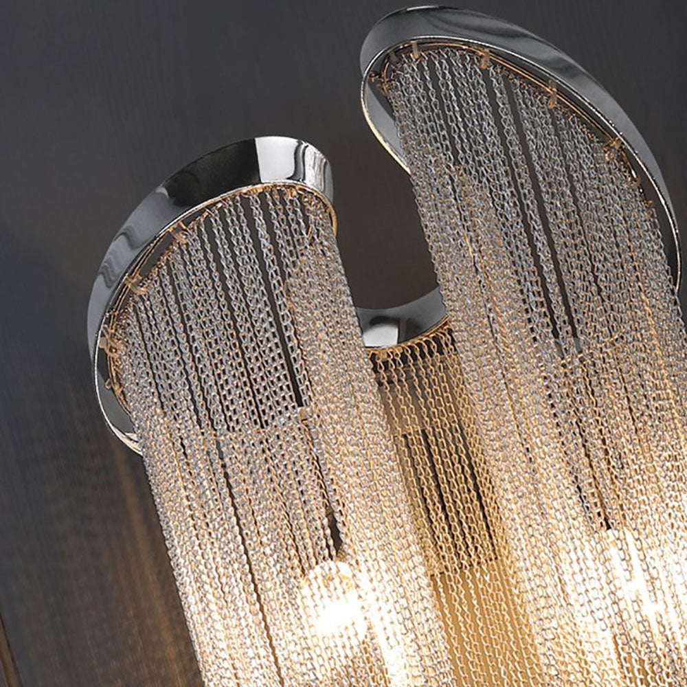Arisha Metal LED Aplique de Pared Cadena de Borlas Plata
