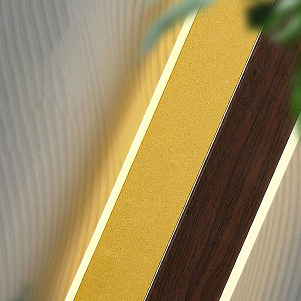Arisha Minimalista Metal LED Aplique de Pared Marrón/Madera