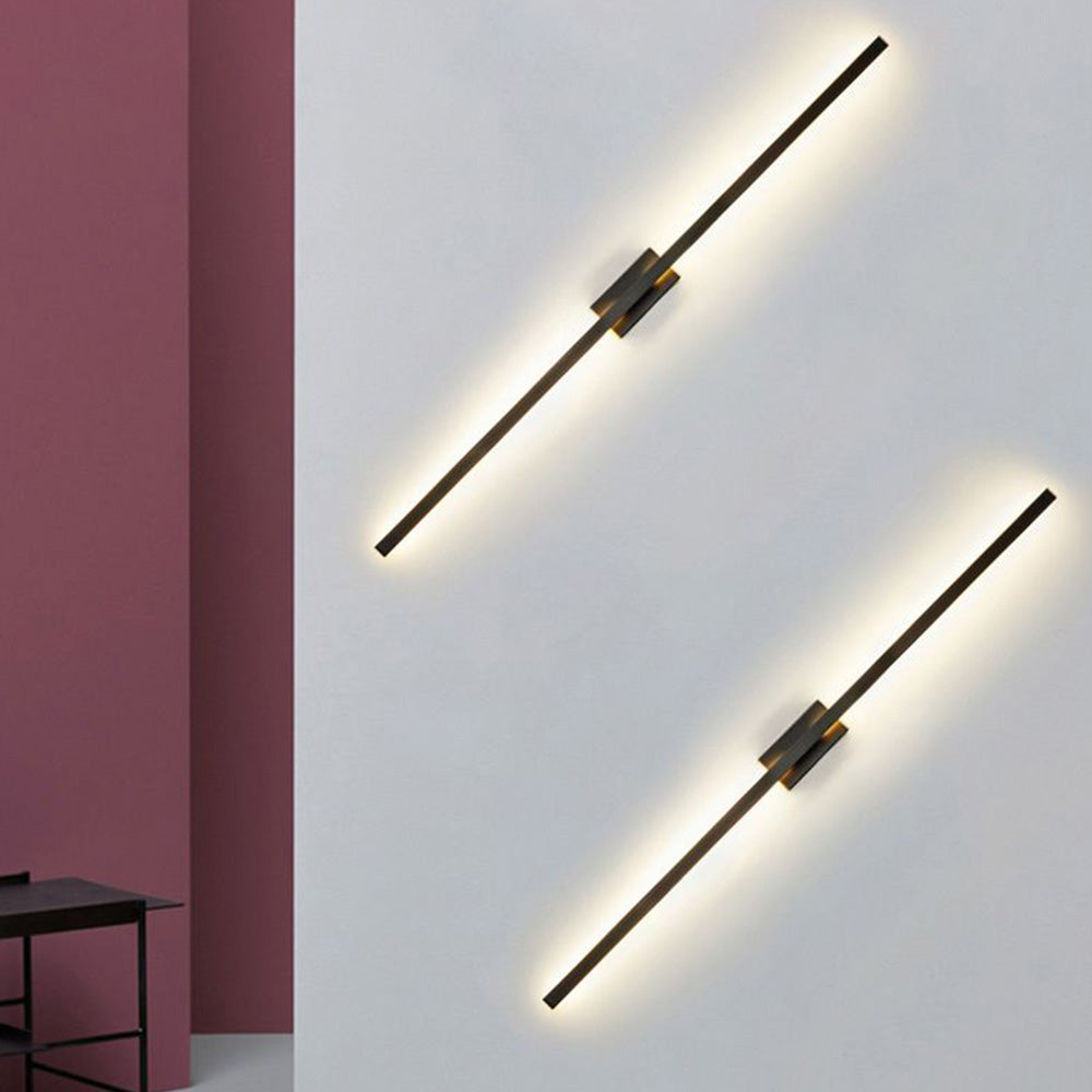 Arisha Moderno Minimalista Lineal Metal Aplique de Pared Negro