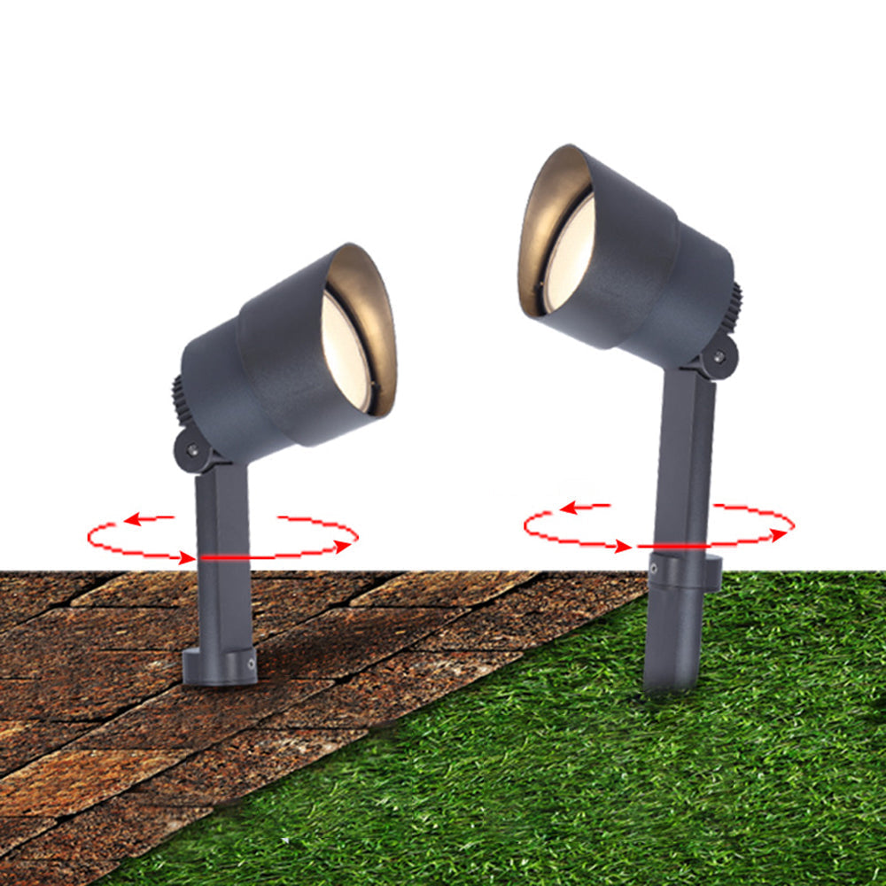 Ray Moderna Cilíndrica Metal Foco Exterior Jardín