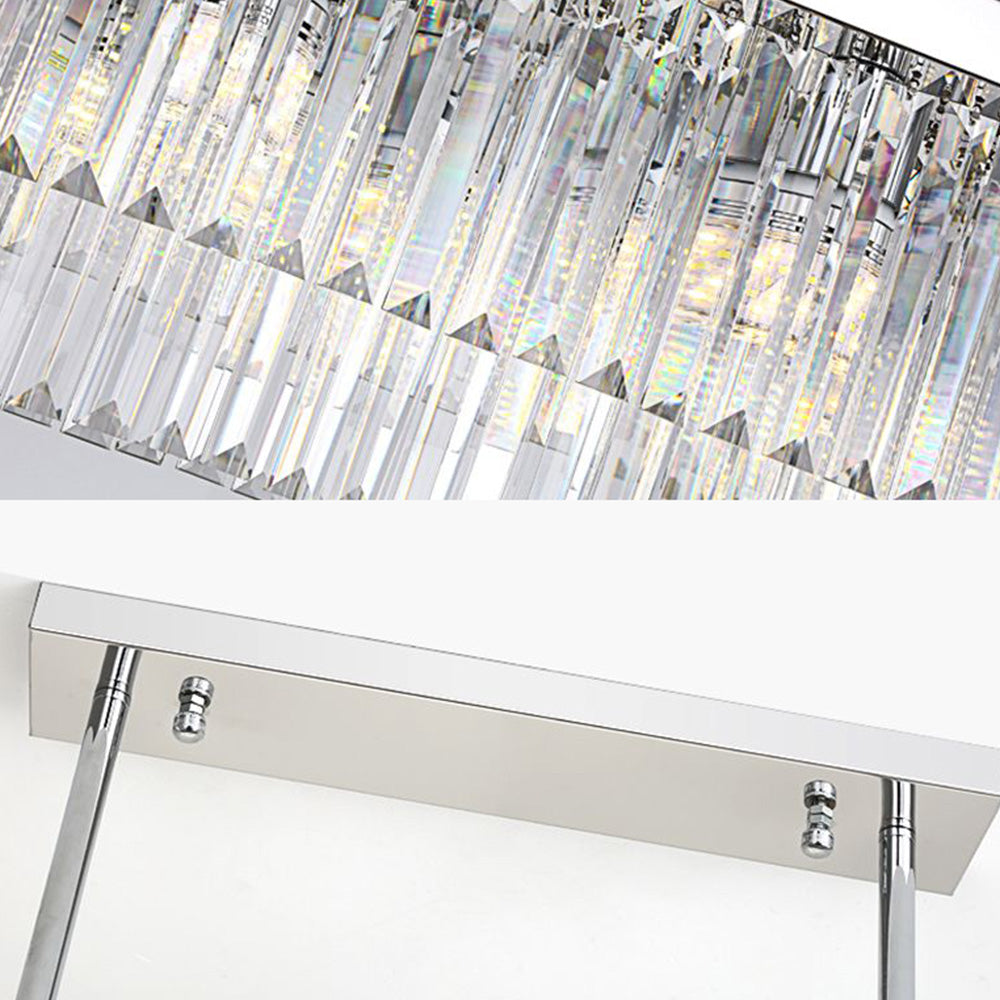 Kristy Moderna Decorativa Rectangular Metal/Cristal Lámpara Colgante Plata
