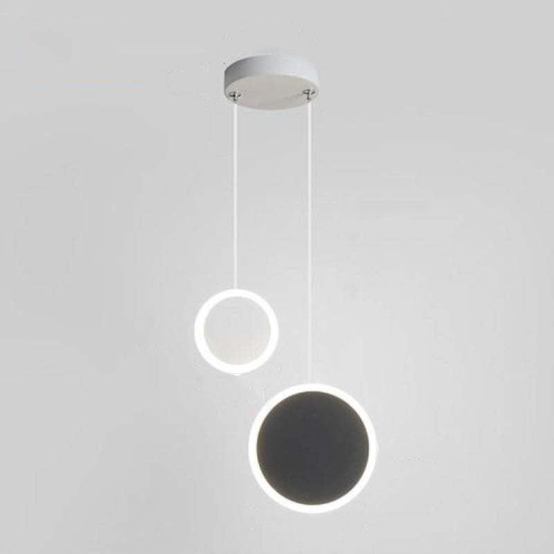 Arisha Minimalista Anillo Metal/Acrílico LED Lámpara Colgante Negra