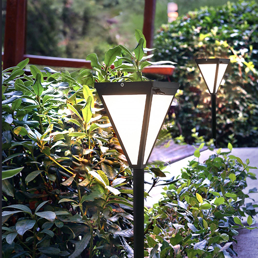 Ray Moderna Cónica Metal Vidrio Solar Lámpara Exterior