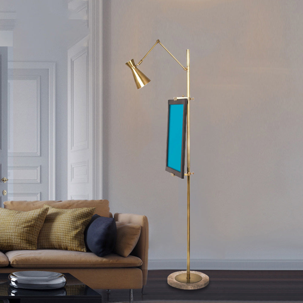 Mira Moderna Simple Metal/Vidrio Lámpara de Pie Dorada