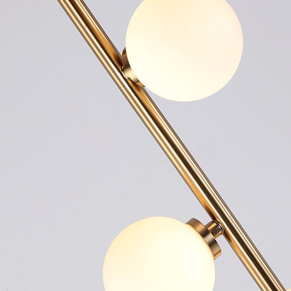 Mira Moderna Lineal Metal/Vidrio Lámpara de Pie Dorado