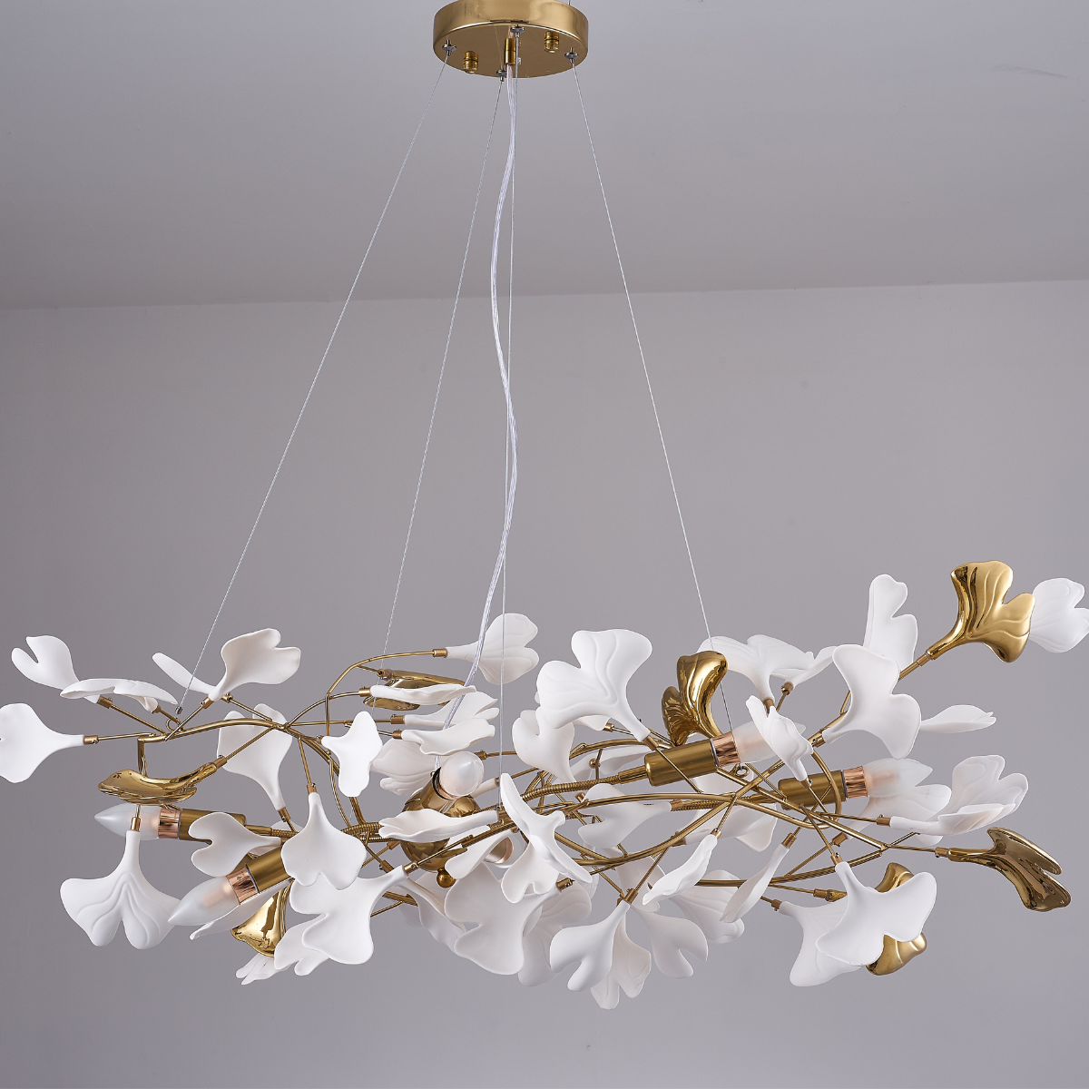 Olivia Diseño Ginkgo Biloba Acrílico/Metal Lámpara Colgante Dorada