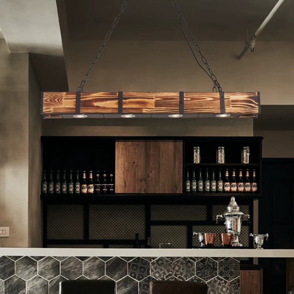 Silva Industrial Retro Madera Lámpara Colgante Marrón