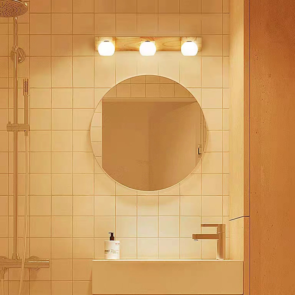 Muto LED Aplique de Pared Redondo Madera