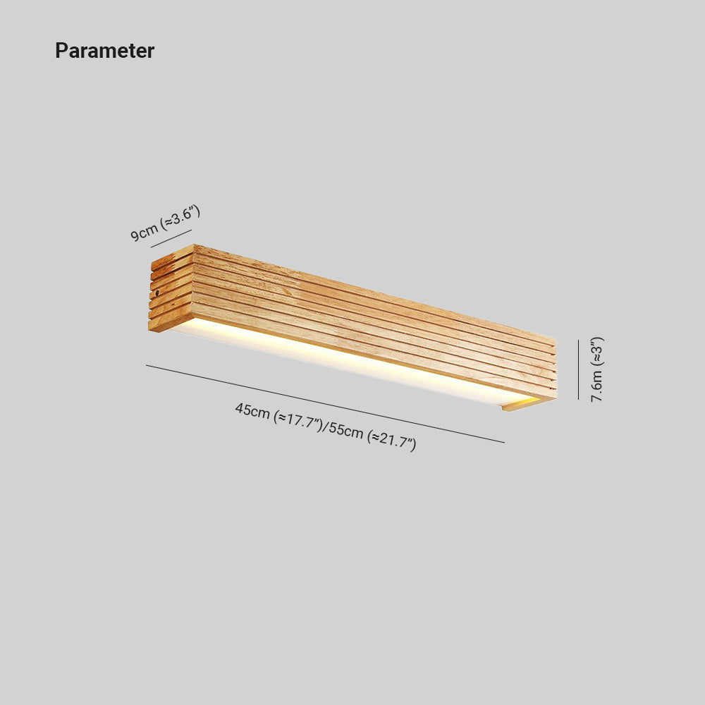 Arisha Moderno Rectángulo Madera/Acrílico Aplique de Pared Madera