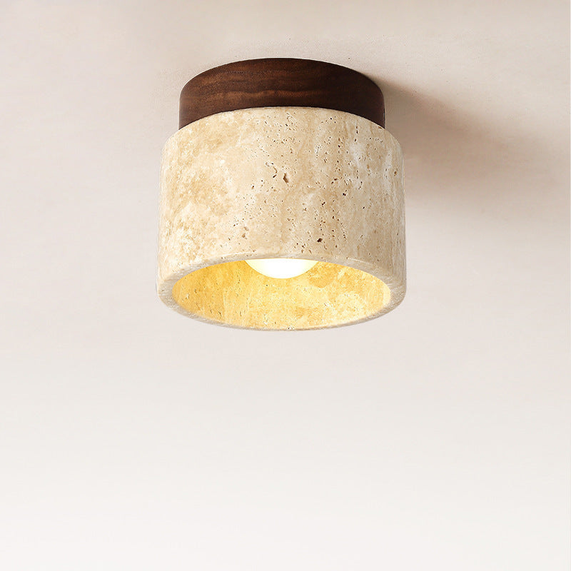 Arisha Retro Piedra Madera Plafón Lámpara de Techo Pasillo