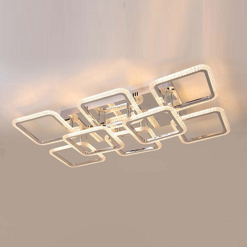 Arisha Moderna Cuadrada Metal LED Lámpara de Techo Blanca