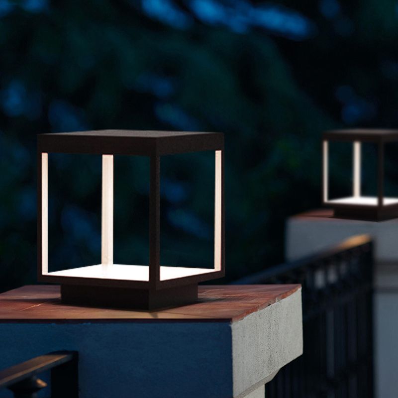 Ray Moderno Lámpara Exterior Rectangular Metal Patio