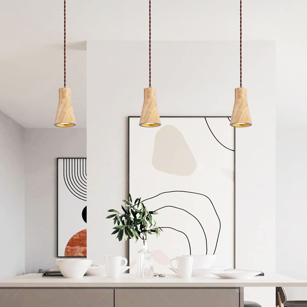 Muto Cabaña Instalar LED Lámpara Colgante Madera Dormitorio/Comedor