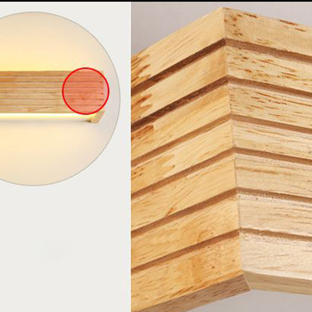 Arisha Moderno Rectángulo Madera/Acrílico Aplique de Pared Madera