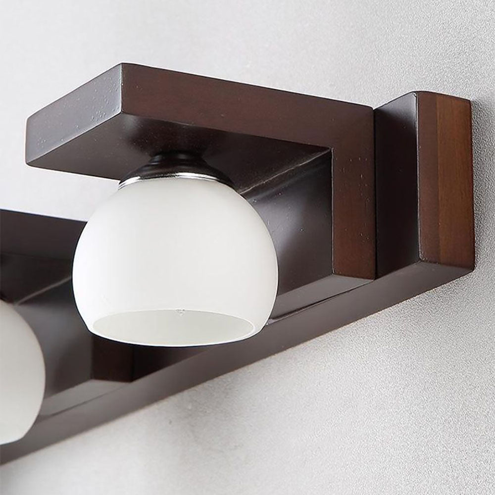 Arisha Moderno Natural Madera/Vidrio Aplique de Pared Madera Oscura