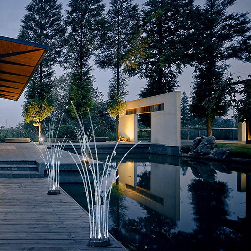 Ray Lámpara de Pie Exterior LED Fibra Óptica Metal Patio