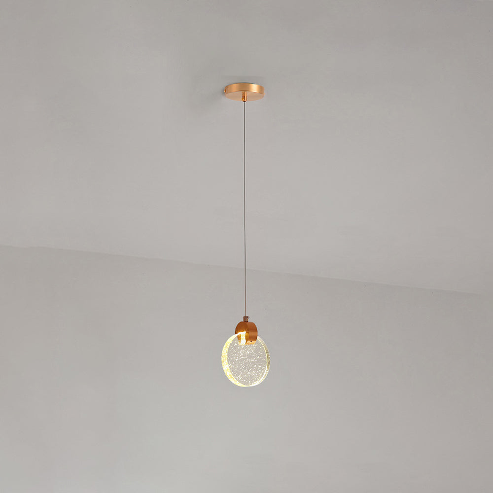 Kristy Lujo Redonda Metal/Cristal LED Lámpara Colgante Dorada