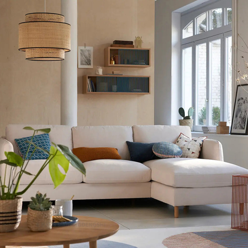 Ritta Natural Metal/Ratán Lámpara Colgante Marrón