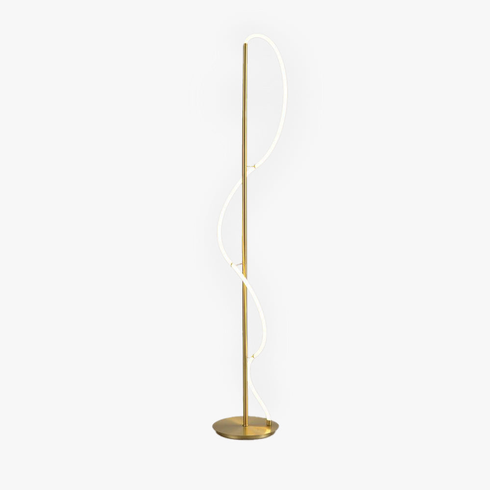 Mira Moderna Lineal Metal/Sílice Lámpara de Pie/Mesa Dorada