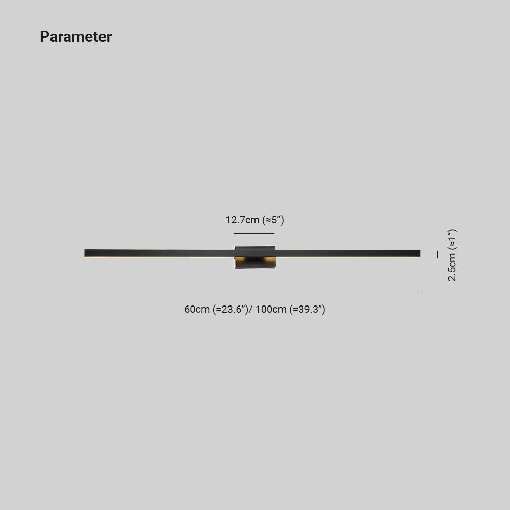 Arisha Moderno Minimalista Lineal Metal Aplique de Pared Negro