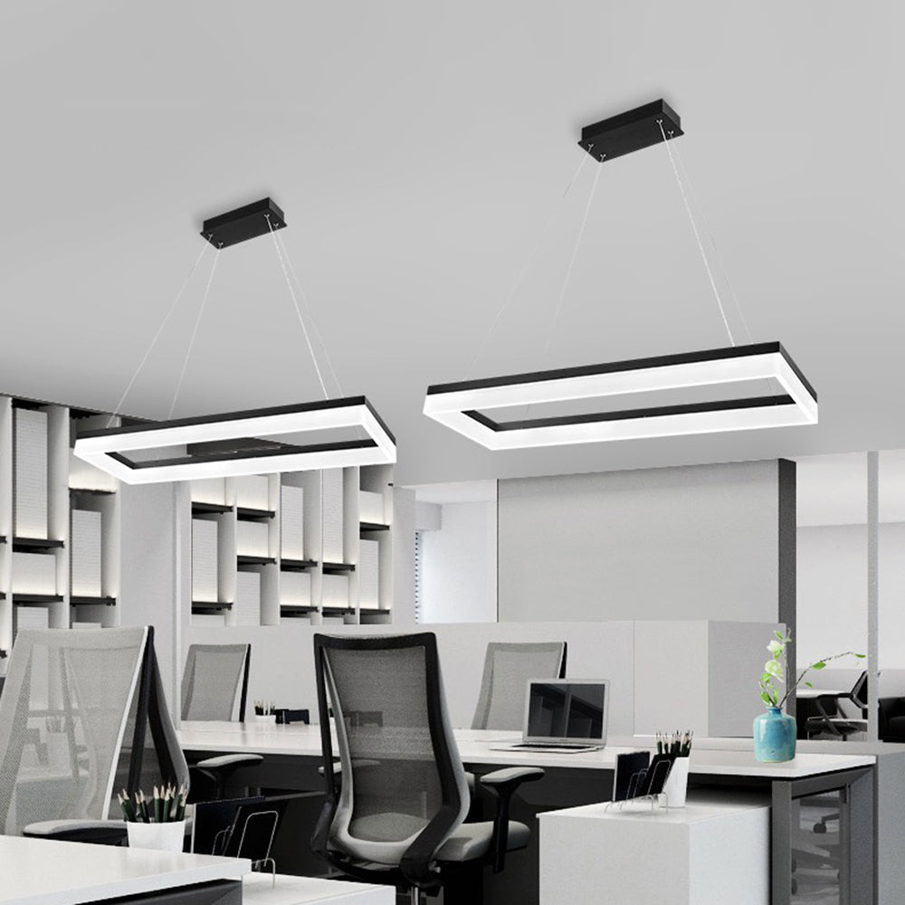 Arisha Moderna Minimalista Rectangular Lámpara Colgante Negra