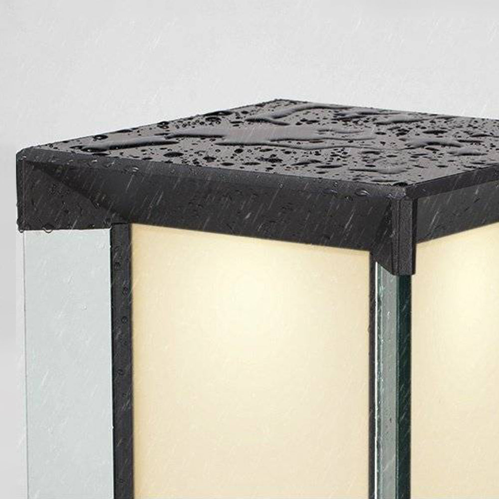 Ray Moderna Rectangular Solar Metal Vidrio Lámpara Exterior