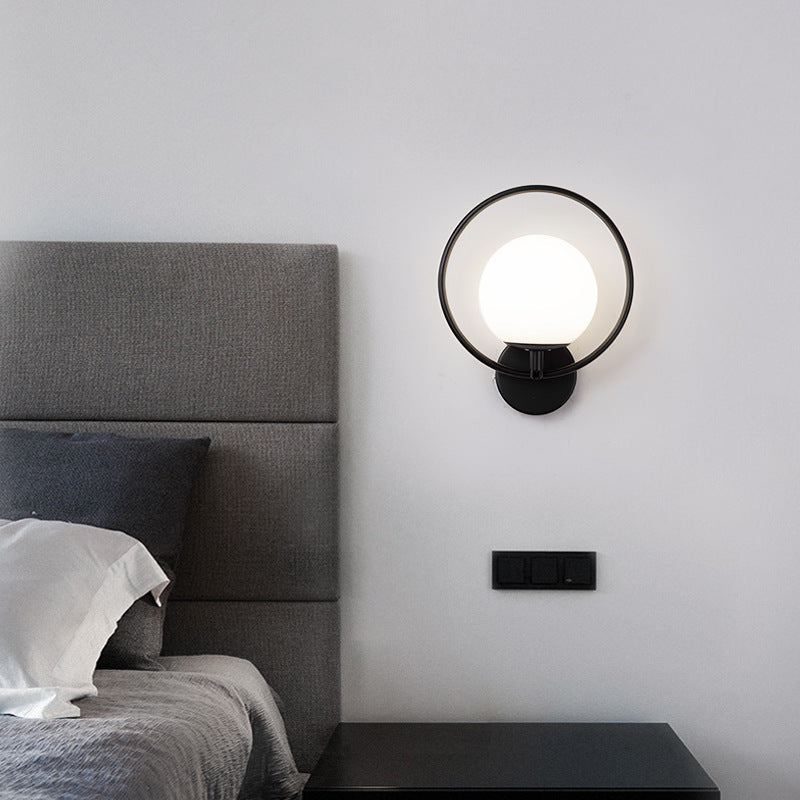 Valentina Moderno LED Apliques Negro/Oro Vidrio Dormitorio/Pasillo