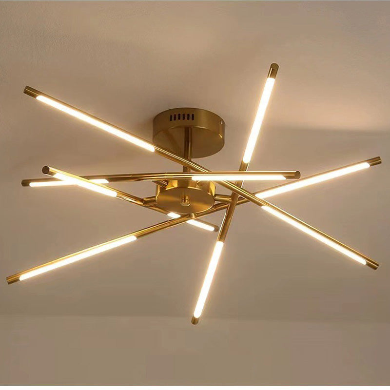 Arisha Moderna Metal Geométrica Lámpara de Techo Negro/Oro Salón