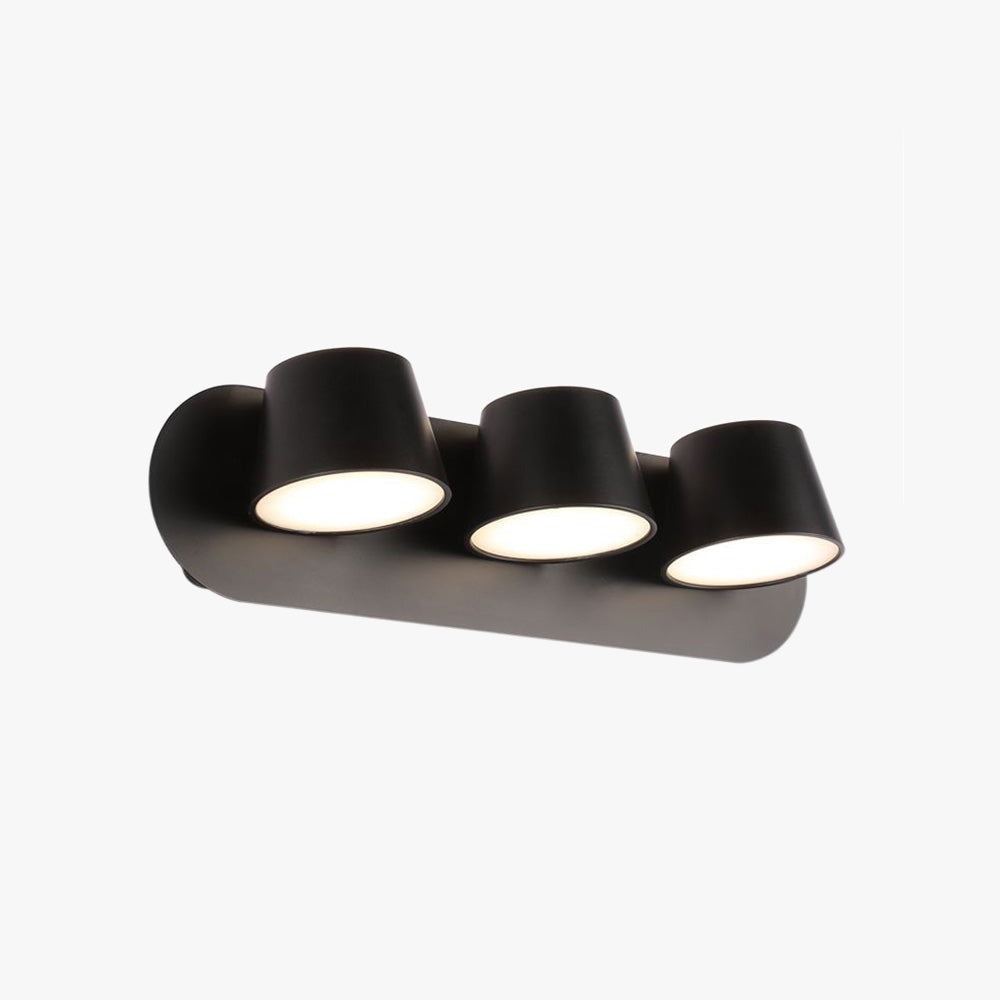 Arisha Moderno Cilíndrico Metal Aplique de Pared Para Espejo Negro