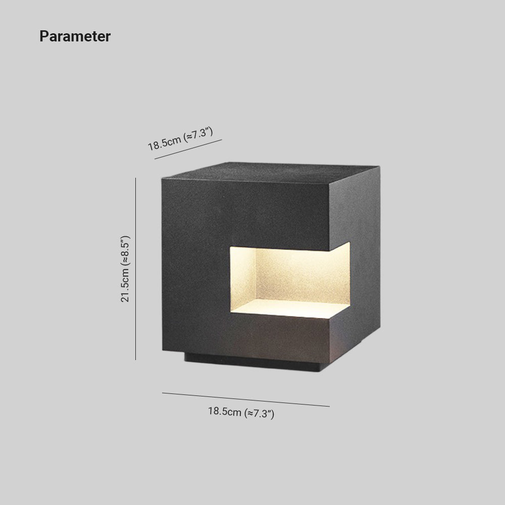 Ray Simple Cube Metal Lámpara Exterior Patio