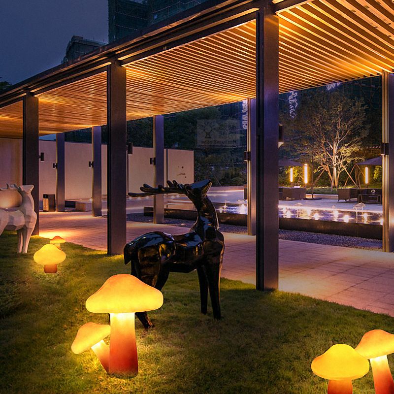 Ray Diseño Lámpara De Pie Exterior Seta Resina Patio