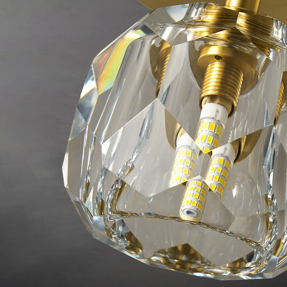 Arisha Moderna Esfera Metal/Cristal LED Lámpara de Techo Dorada