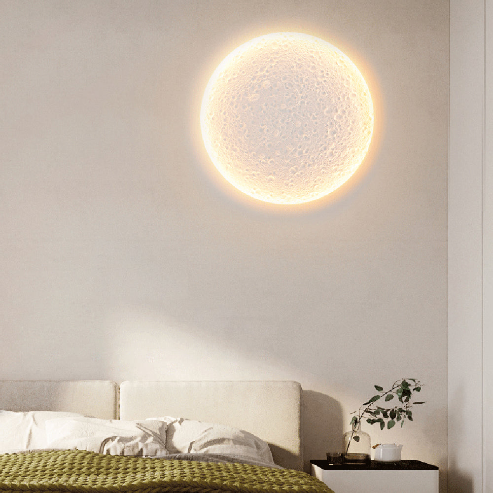 Aria Decorativo Luna Metal/Yeso Aplique de Pared Blanco