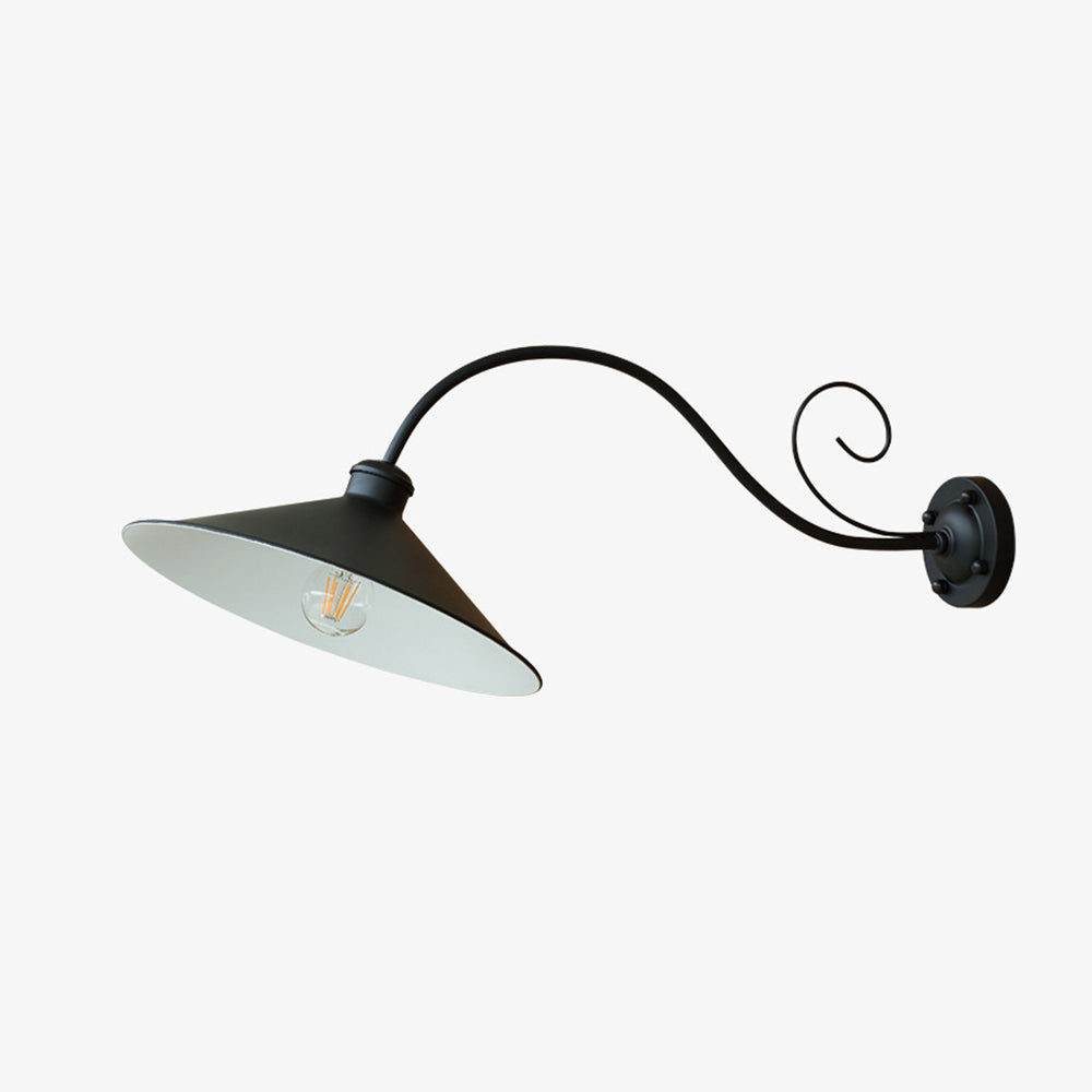 Ray Vintage Cúpula Metal LED Aplique de Pared Exterior Negro