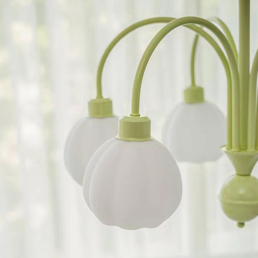 Arisha Infantil Forma De Calabaza Metal/Vidrio Lámpara Colgante Blanca