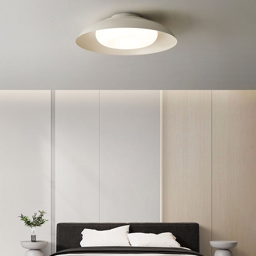 Arisha Moderna Redonda Metal LED Lámpara de Techo Blanca