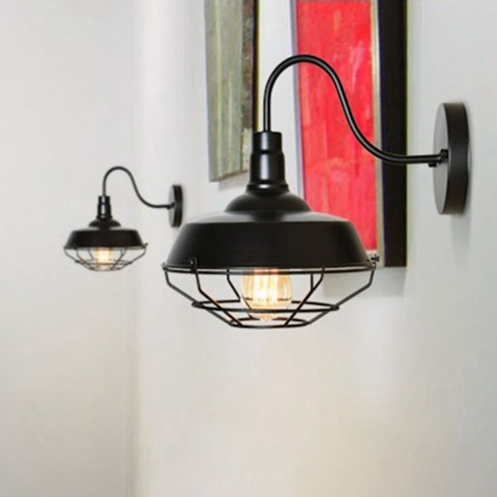 Silva Vintage Metal/Vidrio LED Aplique de Pared Interior Negro