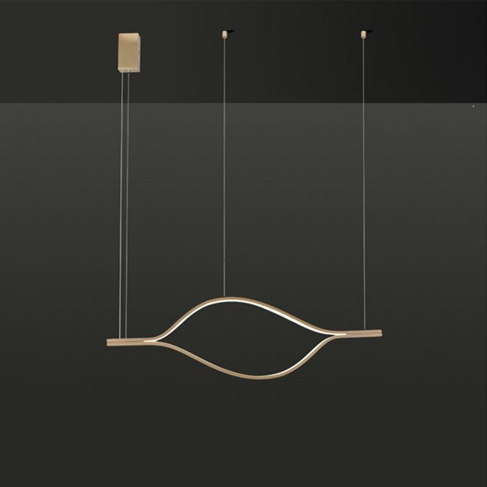 Arisha Moderna Geométrica Lineal Metal Lámpara Colgante Dorada