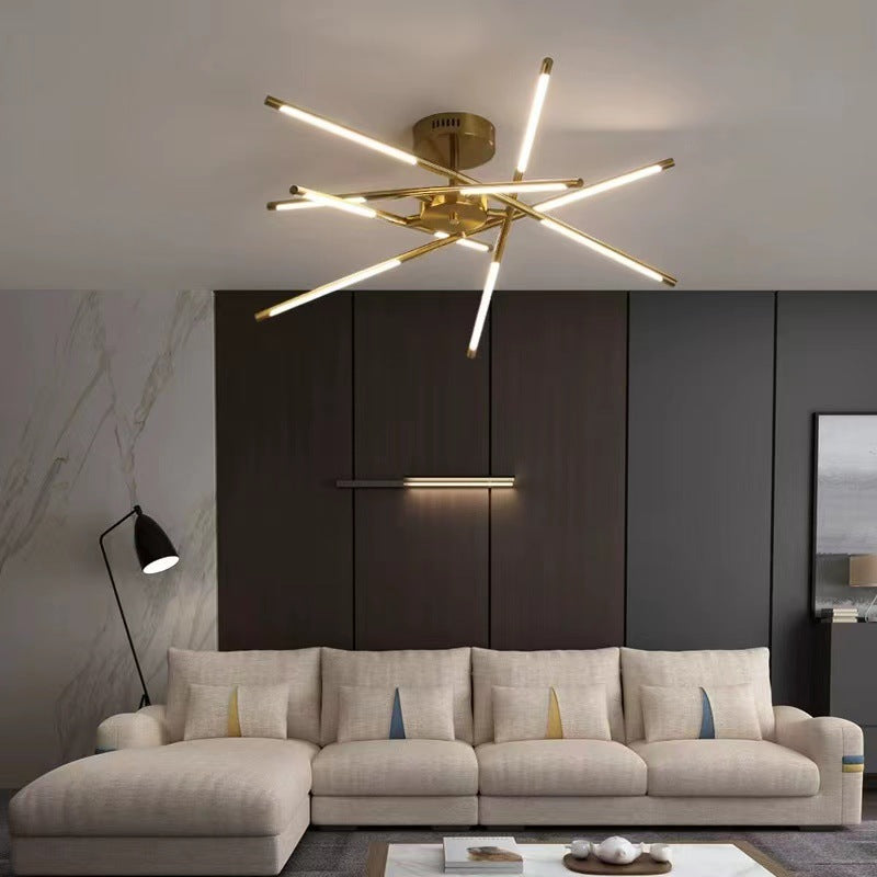 Arisha Moderna Metal Geométrica Lámpara de Techo Negro/Oro Salón