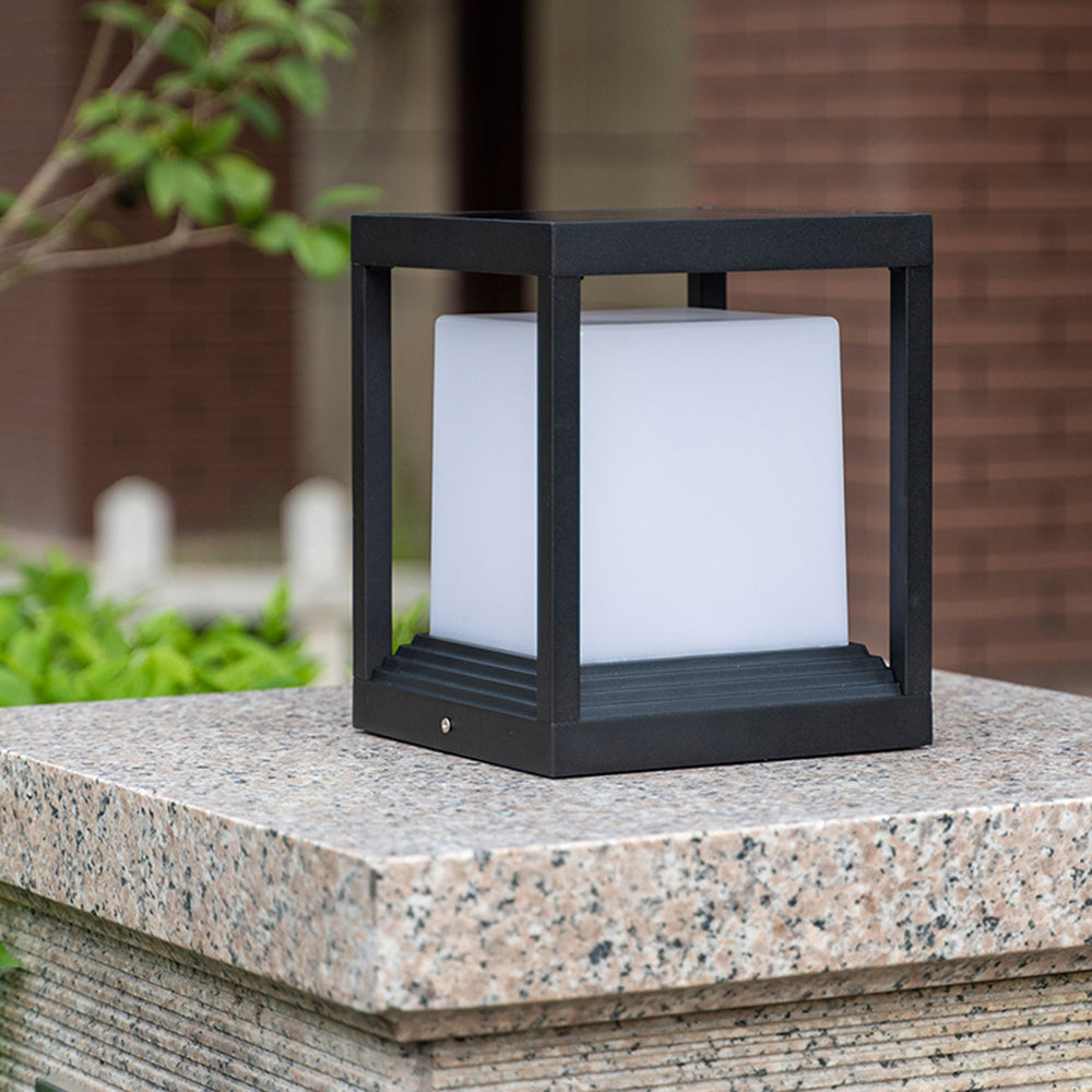 Ray Moderna Rectangular Metal Lámpara Exterior Jardín