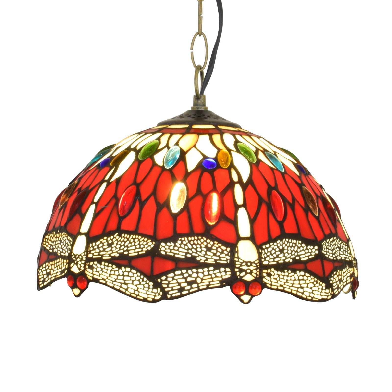 Tiffany Vintage LED Lámpara Colgante Vidrio Dormitorio/Salón