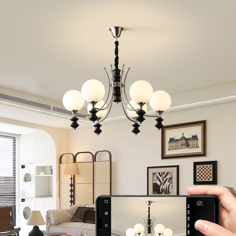 Valentina Vintage LED Lámpara colgante Blanco Vidrio Sala de estar