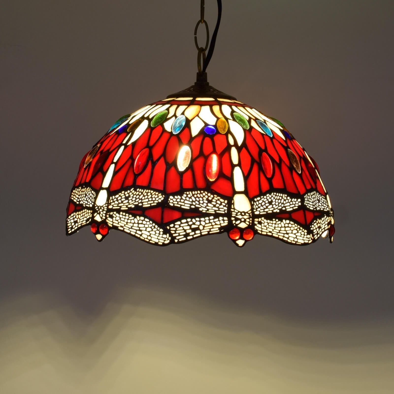 Tiffany Vintage LED Lámpara Colgante Vidrio Dormitorio/Salón
