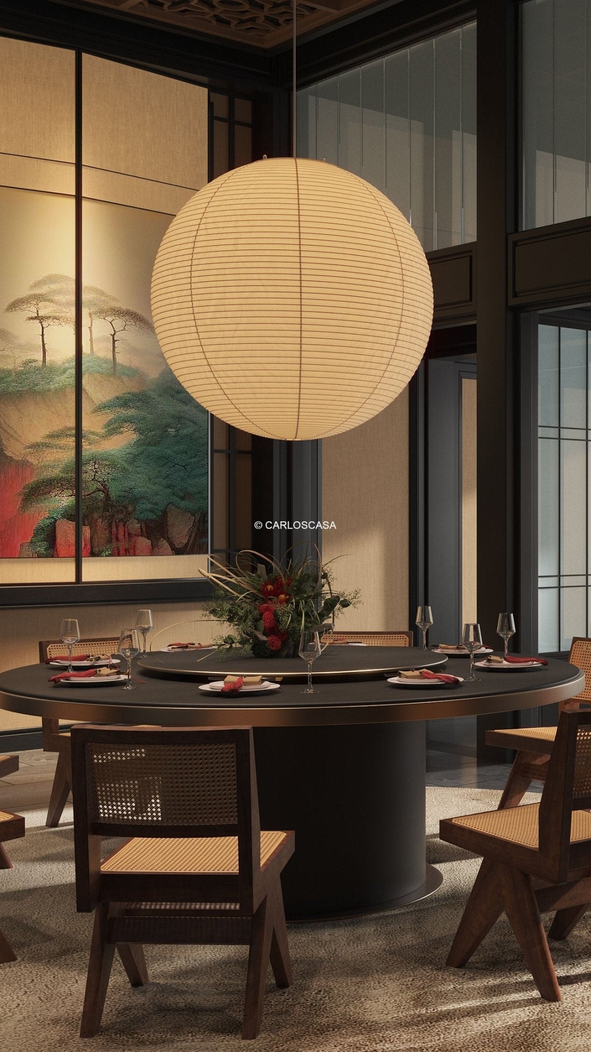 Washi Paper Round Series Pendant Lamp - Letslighting