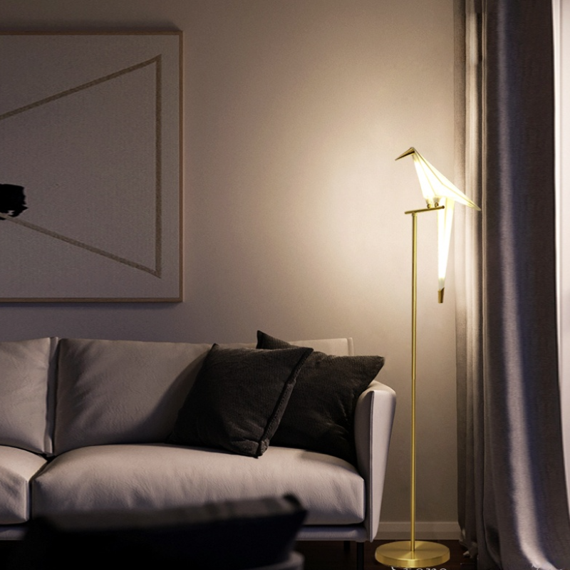 Mira Moderna Geométrico Metal/Acrílico LED Lámpara de Pie Blanca